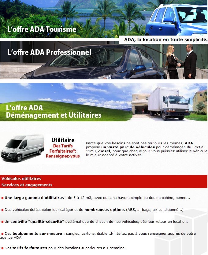 Offres spéciales - ADA - Location de voiture - Nouméa - Nouvelle-Calédonie